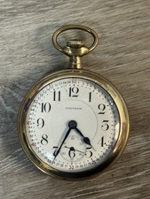 ANTIQUE WALTHAM VANGUARD 23J RAILROAD 18 SIZE MODEL 1892 POCKET WATCH- RUNNING