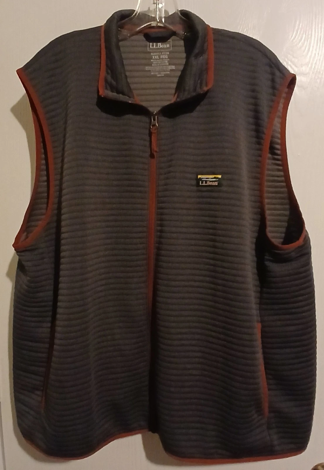 LL Bean Men's Airlight Vest Size XXL Gray/Brown Lightweight Outdoors