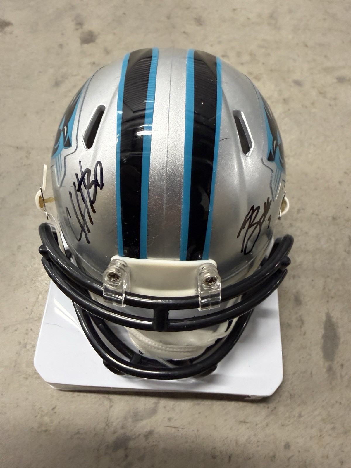 Bryce Young Autographed Signed Carolina Panthers Chuba Hubbard & Mini Helmet JSA 