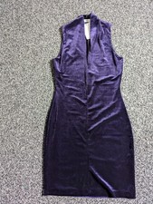 Mango Velvet Dress Small Purple Mini Sheath Sleeveless