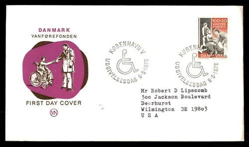 Mayfairstamps Denmark FDC 1976 Person in Wheelchair First Day Cover aax_06799
