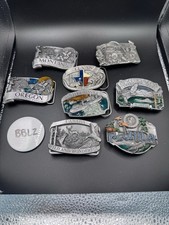 Vintage lot of 8 belt buckles States