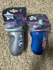 Lot of 2 Tommee Tippee 10oz Toddler Sportee Sippy Bottles BPA Free 12m Space
