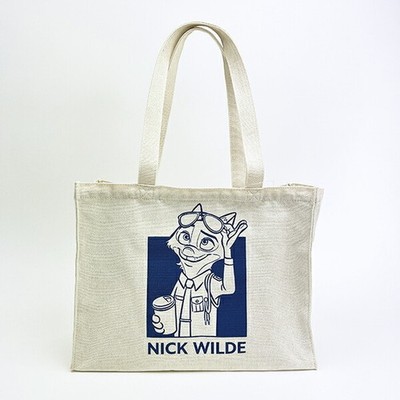 Disney Zootopia Nick Tote Bag Navy Cute Character Reversible Lining