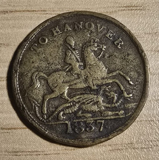 Cumberland Jack TO HANOVER 1837 1853 RARE TOKEN .Combined Shipping