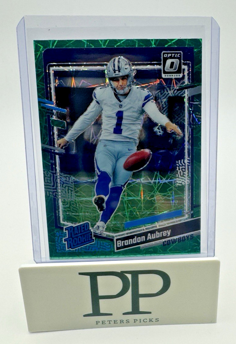 2023 Donruss Optic Rated Rookie BRANDON AUBREY #226 Green Velocity Cowboys NFL