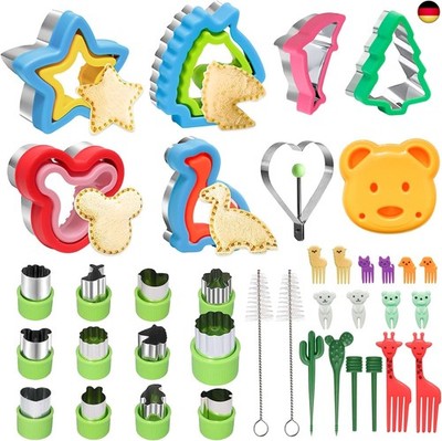 Set of 38 Cookie Cutters, Bread Cutters, Stainless Steel Bread Cutters for