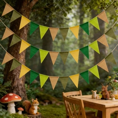 Bruant fanion polyester vert pour anniversaire pour mariage vacances ��v��nement - Photo 1/4