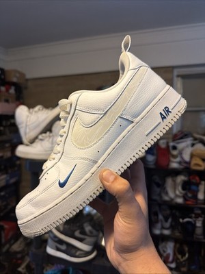 Nike Air Force 1 '07 LV8 'Reflective Swoosh - White Dark Marina Blue Size 10.5