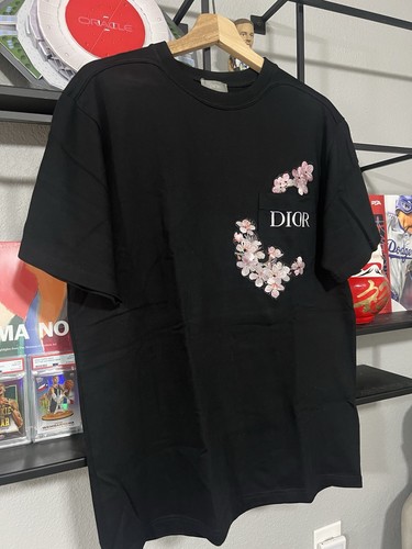 Dior Sorayama Embroidered Floral Cherry Blossom Logo Pocket T-Shirt M - Picture 3 of 13