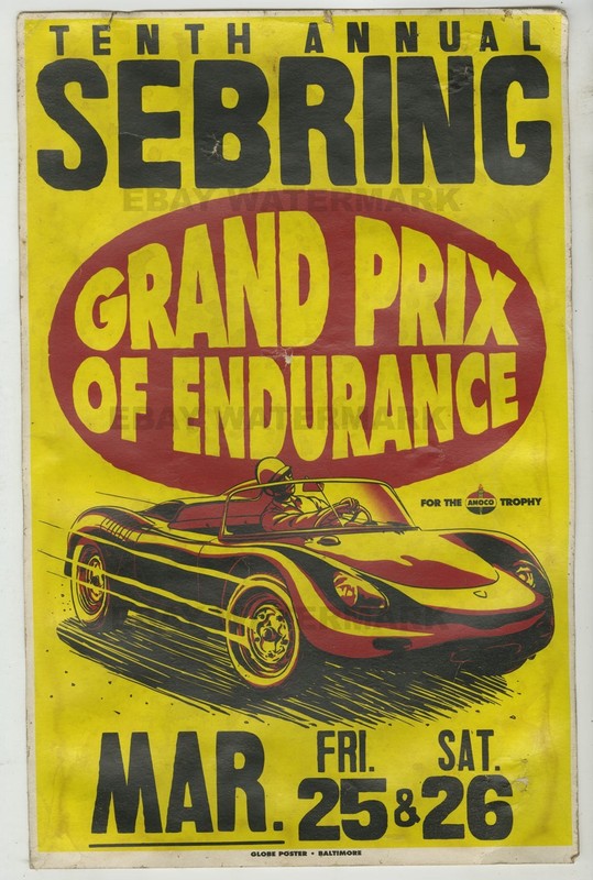 Porsche RS 60 1960s Sebring Florida Race Vintage Advertising Poster 11 x 17