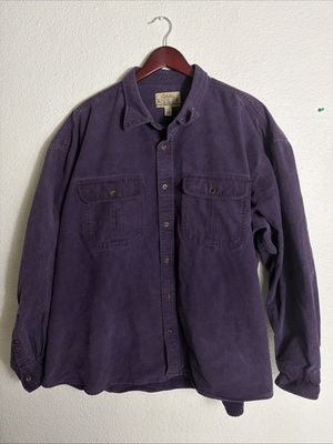 #ad #ad Vintage Cabelas Deerskin Soft Chamois Purple Button Heavyweight Men’s 3XL $31.15