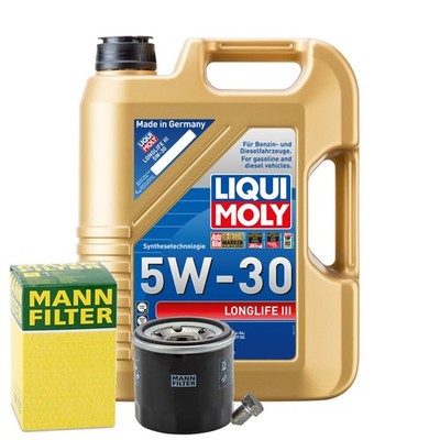 Motoröl 5W30 LIQUI MOLY Longlife Iii 5L+MANN Ölfilter+Ölablassschraube