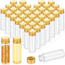 50 Pcs Small Clear Vials Spice Mini Jars with Lids Mini Glass Bottles with Screw