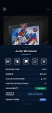 Justin Wrobleski Digital Bunt Pristine Blue Encased Signature Legendary /75