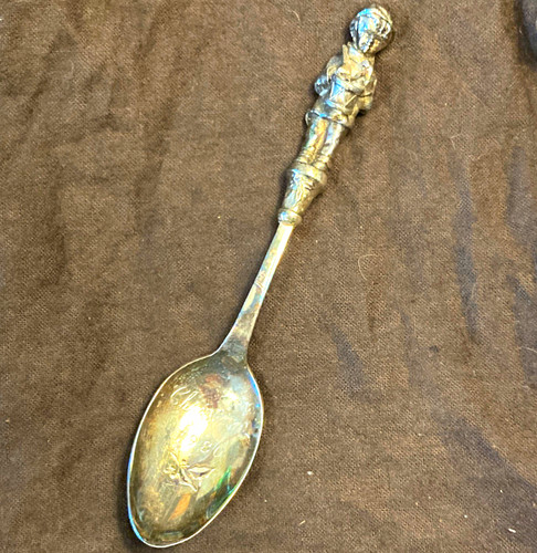 Reed & Barton Sterling Silver spoon figural Handel drummerboy engraved Xmas1980