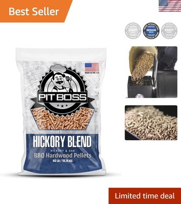 40 lb Hickory Smoke Pellets - All-Natural for Hotter, Cleaner Grills