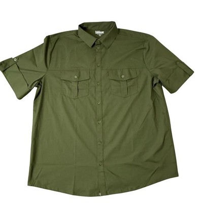 Chef Works Urban Collection Mens XL Olive Green Short Sleeve Utility Work Shirt