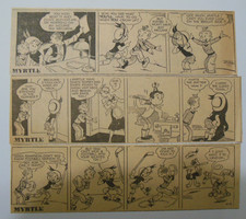 (25) "Myrtle" Dailies by Dudley Fisher from 12/1950 Size: 2.5 x 8 inches