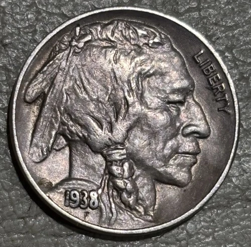 1938d Buffalo nickel, nice original XF/AU  condition Full Date Full Horn
