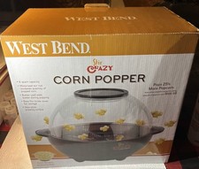 West Bend Stir Crazy 6 Quart Hot Oil Popcorn Popper New Old Stock