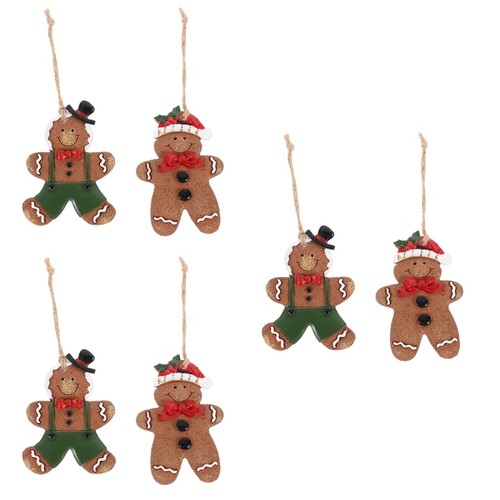 Juego de 3 Adornos Colgantes de Pan de Jengibre Hombre Árbol de Navidad Colgante - Imagen 4 de 12