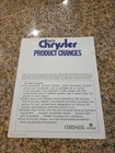 Original 1972 Chrysler Product Changes Sales Sheet Brochure - Chrysler Imperial