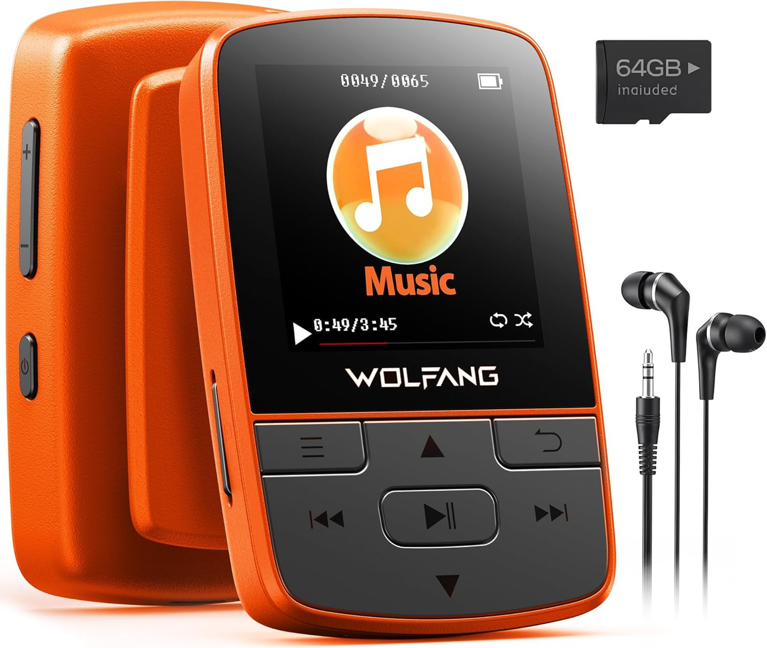 64GB MP3 Players with Bluetooth 5.2, Sports Clip, Mini Size, Weigh 1 Oz, Hif FM