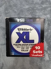 Open Box 10 Sets D'Addario EXL115 Electric Guitar Strings (Nickel)  .011-.049