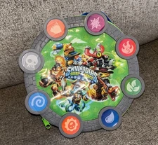 Skylanders Swap Force Green Round Carrying Case Bag Zipper Handle Nylon Plastic 