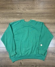 Vintage 80 s Tultex Raglan Men Xl Solid Green Work Sweatshirt