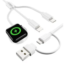 Multi Charging 3 in 2 for Apple Watch iWatch Charger USB C/A Travel 4FT Cable