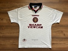VINTAGE MANCHESTER UNITED ENGLAND 1996/1997 AWAY FOOTBALL SHIRT JERSEY UMBRO