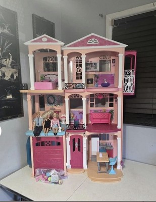 Barbie Pink Multi-Story Dollhouse with Furniture & Dolls