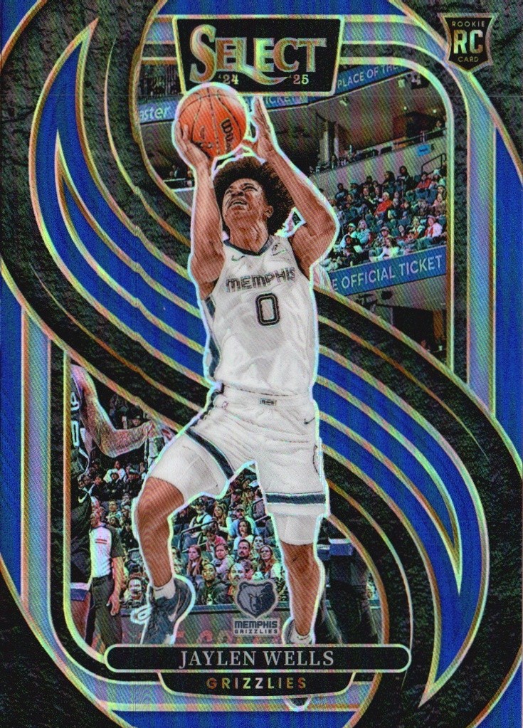 2024-25 Panini Select #188 Jaylen Wells Blue Prizm