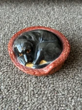 LID ONLY Halcyon Days Black Labrador Retriever Dog Enamel Box Display Piece