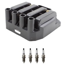 Denso Ignition Coil 4 Nickel Spark Plugs Kit For Beetle Golf Jetta 2.0 L4