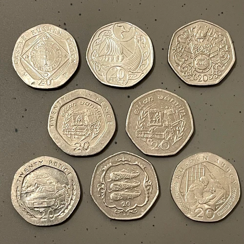 Rare 20p coins MULTI LISTING Circ Longboat Viking Cars Combine Coin Isle of Man