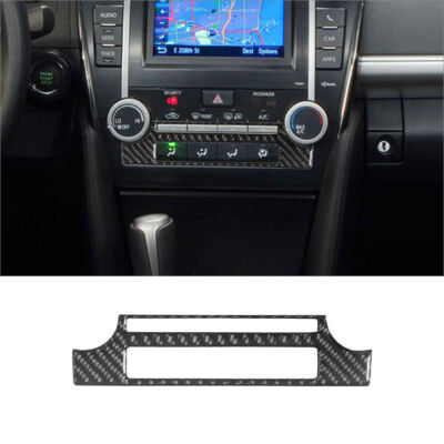 Carbon Fiber Interior Manual Climate Control Cover Trim For Toyota Camry 2012-14