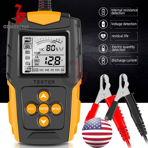 12V 24V Car Lead-acid Battery Tester Charging Load Test Diagnostic Analyzer USA