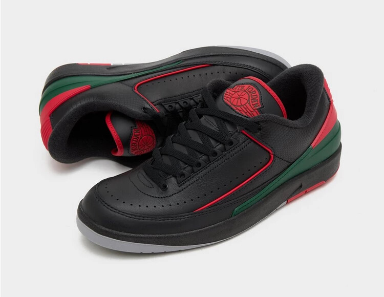 Nike Jordan Air 2 Retro Low Shoes Black/Red/Green | eBay