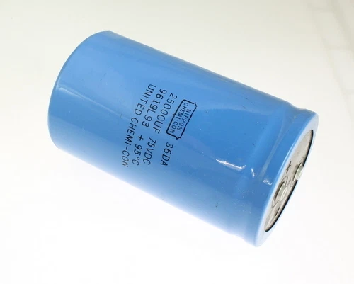 UCC 1x 25000uF 75V Large Can Electrolytic Aluminum Capacitor DC 75VDC 95C 25000mfd