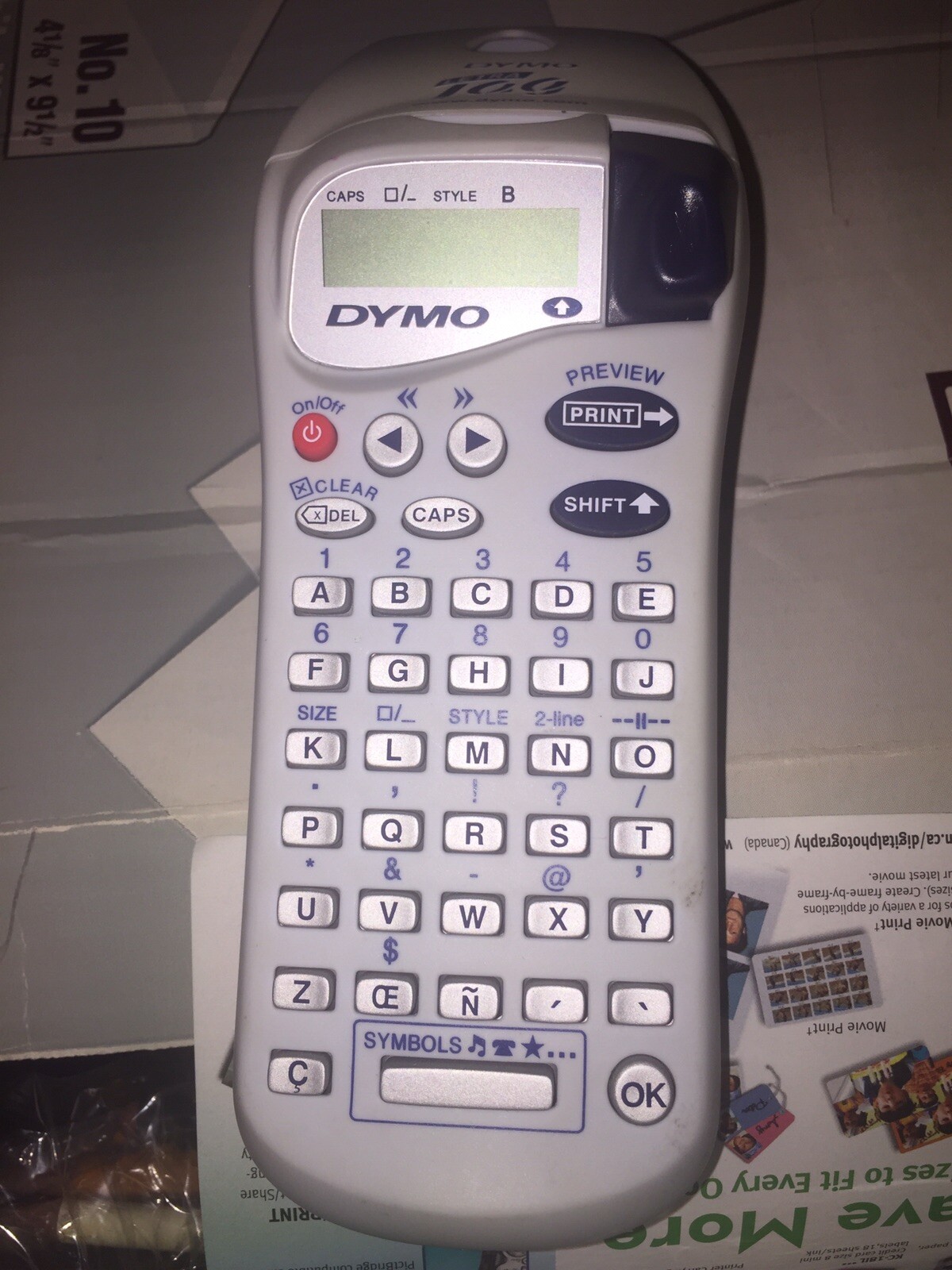 Dymo label maker fonts