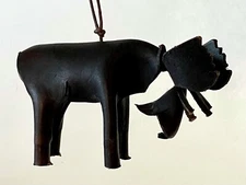 🎄LEATHER MOOSE ELK Christmas Tree Ornament Handmade North NORTHERN USA