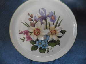 Porcelaine De Couleuvre Plat De Presentation A Tarte Gateau Fleuri 32 Cm Ebay