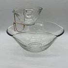 VINTAGE INDIANA GLASS Clear Crystal Glass 3 Piece Chip n Dip Set