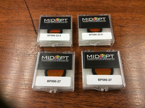 BP590-22.5 27 37 43 46  MIDWEST OPTICAL MIDOPT ORANGE BANDPASS FILTER MOUNTED - Picture 1 of 10