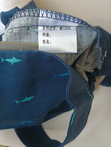 2 Shark Print Surgical Scrub Hat NEW Dentist Doctor Hairdresser Cap Navy Blue - Picture 10 of 12