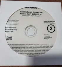 Lenovo Windows Vista Business SP1 32-bit OS Recovery DVD Disk Disc P/N: 45R8782