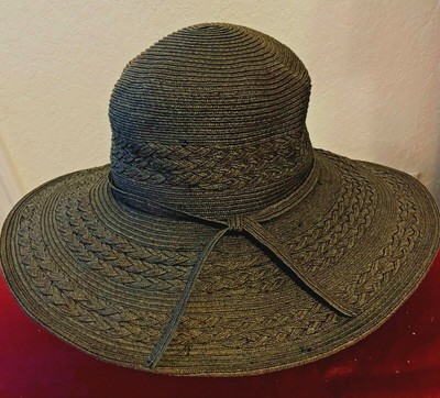 VNTG Bijoux Terner Black Sun Dress Wide Brim Hat Vintage Bijoux Terner Black Sun Dress Wide Brim Hat Beach  main image 3